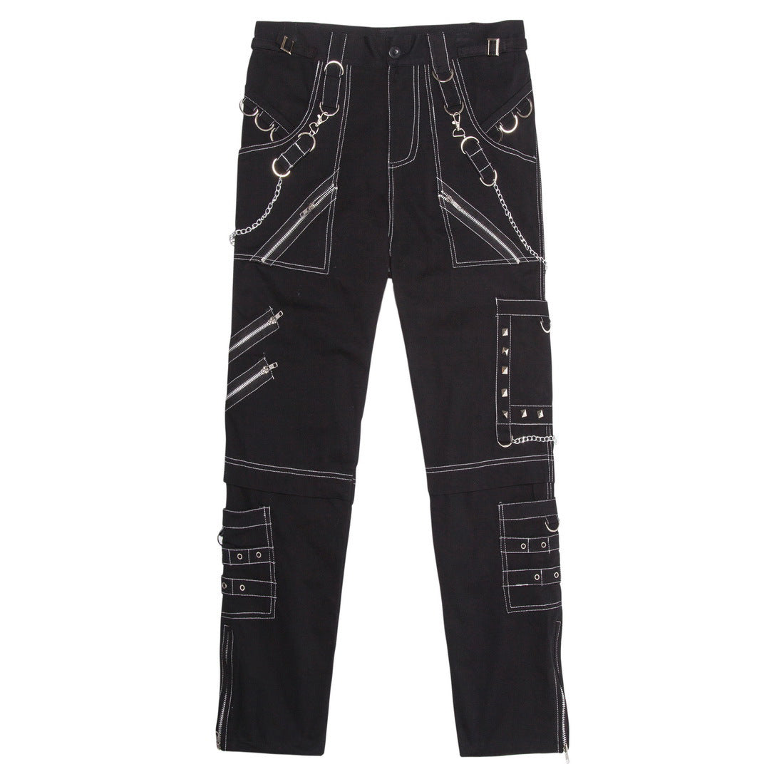 Foreign Trade Personality Casual Pants Men's Gothic Pants Punk Rock Eyelet Cargo Bondage Pants