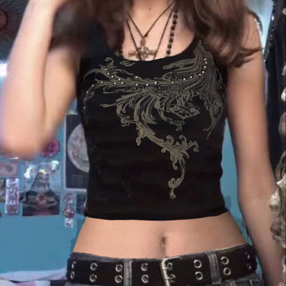 Women's Vintage Print Sleeveless Tank Top