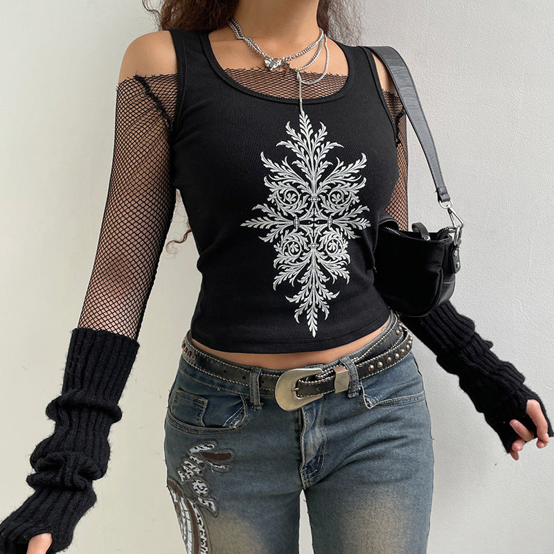 Trendy Women's Retro Distressed Personalized Print Vest
