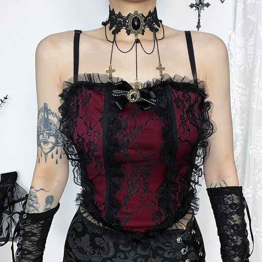 Autumn Dark Style Gothic Vintage Lace Camisole