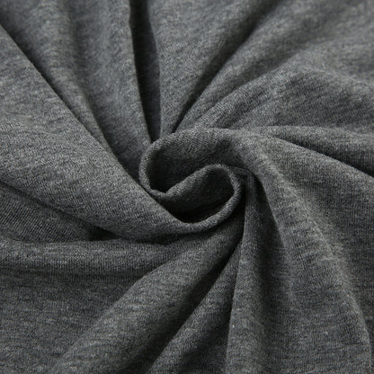 Female Gray Breasted Long Sleeve T-shirt Pullover Top