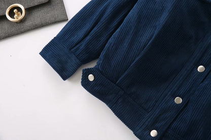 Thin striped corduroy cotton coat Korean style