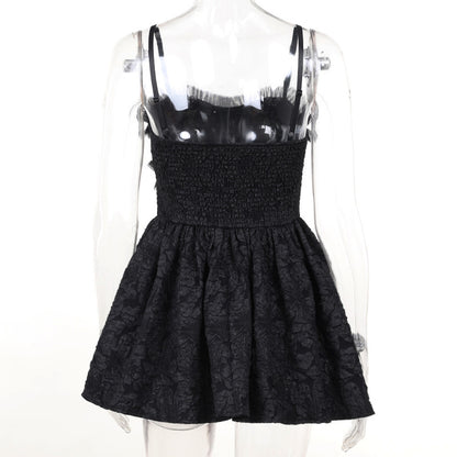 Dark Goth Rose Lace Sling Dress